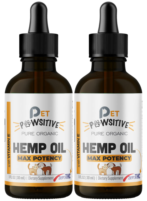 Pet Pawsitive Hemp Oil For Dogs And Cats Max Potency